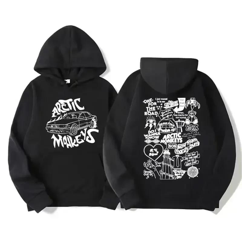 Retro Rock Arctic Monkeys Musikalbum Grafik Hoodies Männer Vintage Übergroße Hip Hop Hoodie Punk Sweatshirt Tour Doppelseitig L von Joom DACH