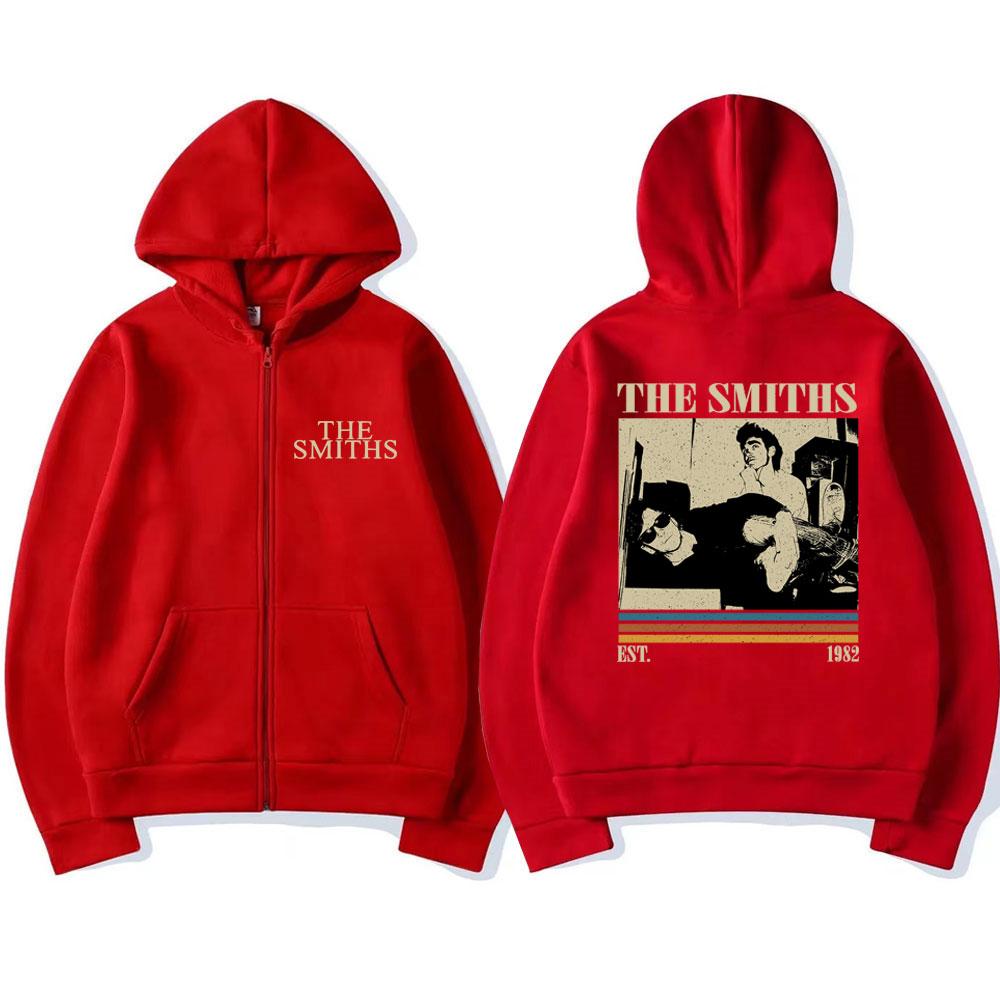 Retro-Rockband The Smiths Zip-Up-Hoodie „Meat Is Murder“ Punk-Mode Hip Hop Strickjacke Sweatshirt Männer Frauen Übergroße Streetwear XL von Joom DACH