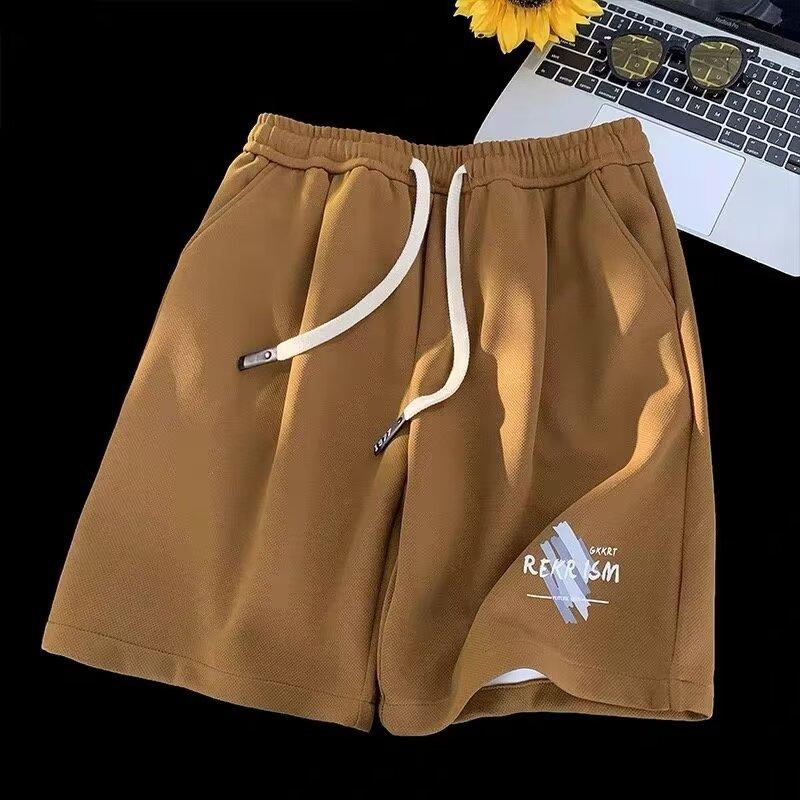 Retro Schlichte Shorts Herren Sommer Teenager Vielseitiger Druck Locker Lässig Mitte Hose One size von Joom DACH