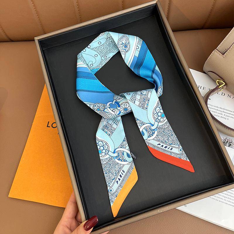 Retro Seidenschal: Vielseitiges Haar-, Stirnband- und Taschenaccessoire für Damen 98x6 cm von Joom DACH