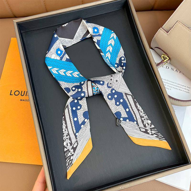 Retro Seidenschal: Vielseitiges Haar-, Stirnband- und Taschenaccessoire für Damen 98x6 cm von Joom DACH