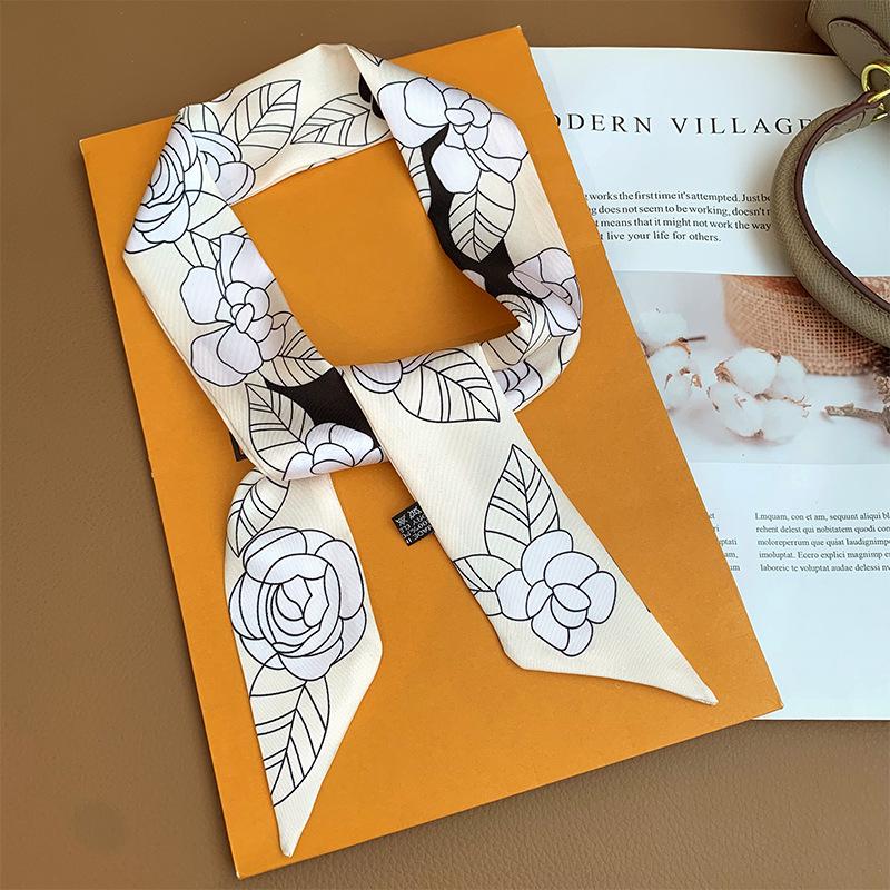 Retro Seidenschal: Vielseitiges Haar-, Stirnband- und Taschenaccessoire für Damen 98x6 cm von Joom DACH