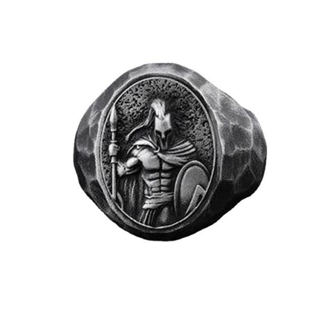 Retro Spartan Ringe für Männer Dominierender Spartan Krieger Klassischer Ring Punk Style Rock Party Schmuck 10 silber von Joom DACH