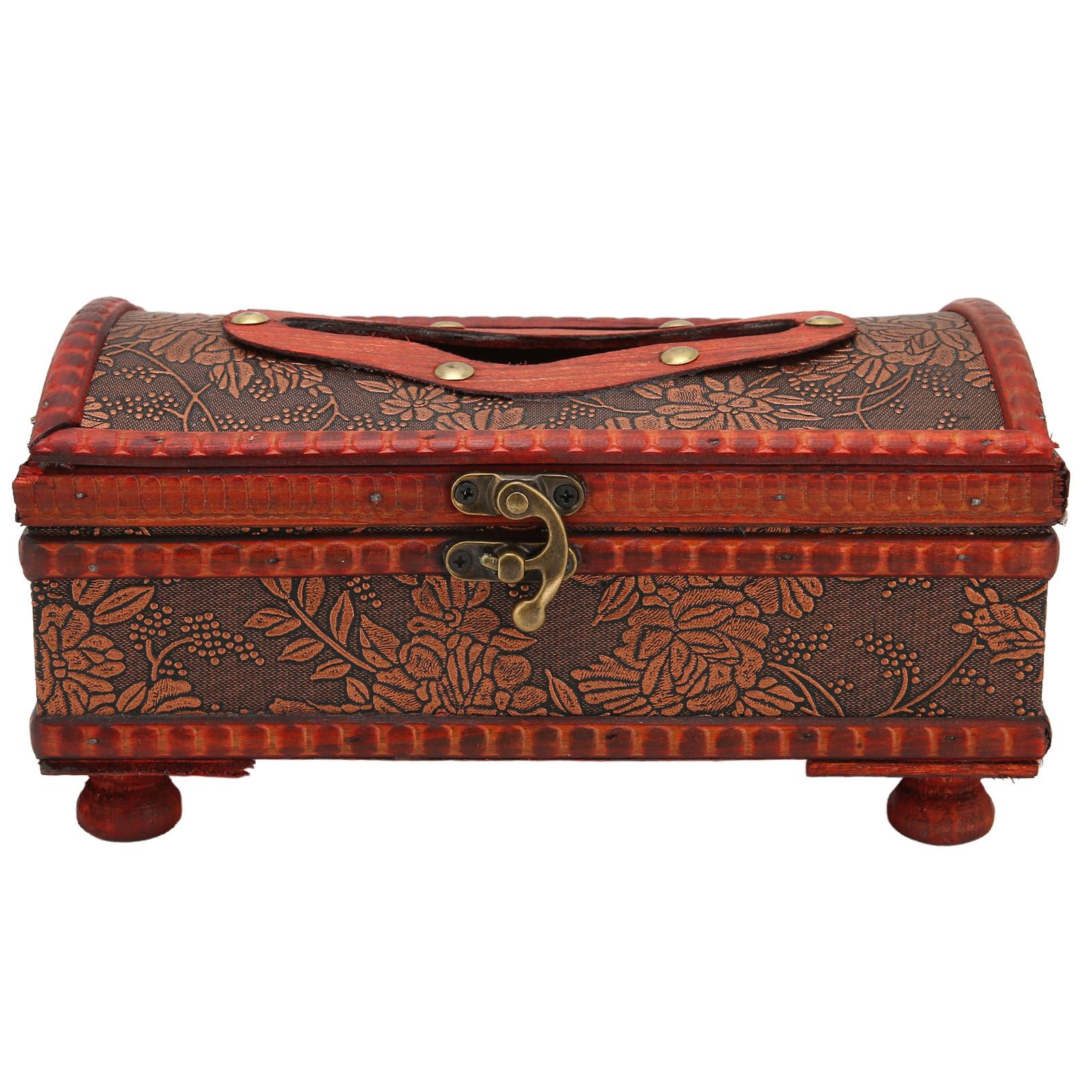 Retro Tissuebox Holz Schön Dekorative Handtuch Servietten Aufbewahrungsbox für Massagesalon von Joom DACH