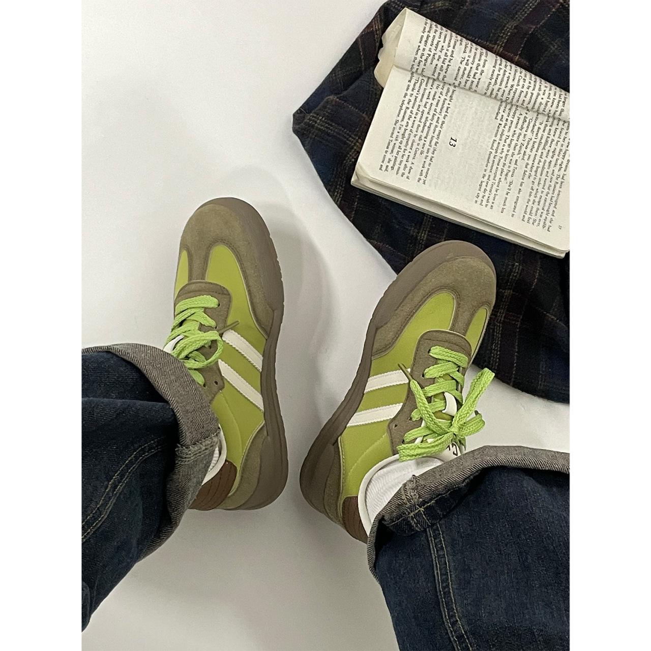 Retro-Trainingsschuhe aus echtem Leder für Damen, Frühling und Sommer, neue vielseitige, atmungsaktive Skateboardschuhe mit weicher Unterseite, lässiger Sneaker 40 von Joom DACH