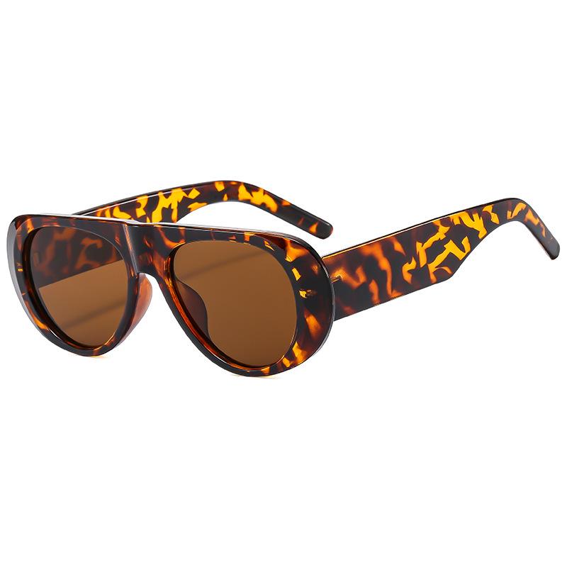 Retro Unregelmäßigen Großen Rahmen Frauen Sonnenbrillen Sonnenschutz UV400 Coole Frauen Sonnenbrille Brillen Leo-Print von Joom DACH