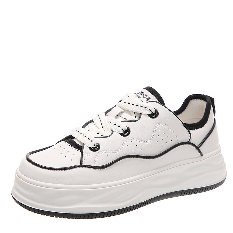 Retro Weißschuhe mit dicker Sohle Damen Frühling Neue Farbabstimmung Lässige Studenten Koreanische Version Allround-Sportschuhe 40 von Joom DACH