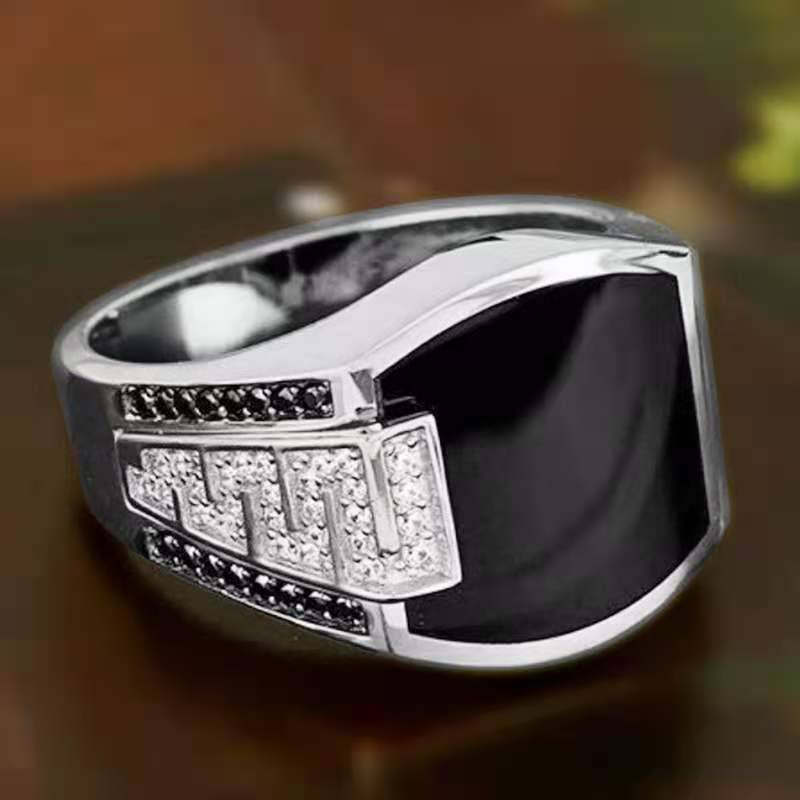 Retro handgemachte türkische Siegelringe für Männer alte Silber Farbe geschnitzt Adler Ring Mystic Zirkon Inlay neue Punk Motor Biker Ring 10 von Joom DACH