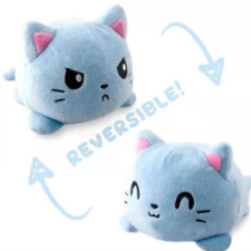 Reversible Flip-Katze-Plüschtier, niedliche Tier-Flip-Puppe Blue cat von Joom DACH