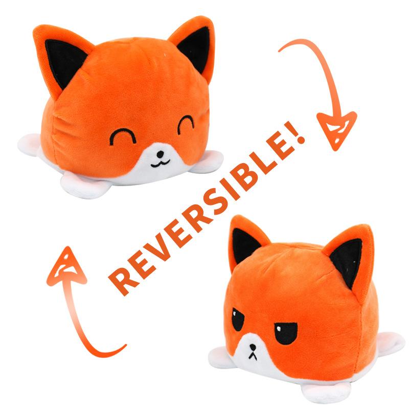 Reversible Flip-Katze-Plüschtier, niedliche Tier-Flip-Puppe Orange puppy von Joom DACH