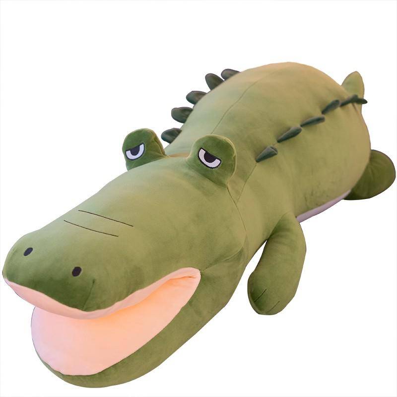 Riesiges Niedliches Stofftier Krokodil Plüschtier Simulation Alligator Puppe Kinderspielzeug Zimmer Sofa Deko Cartoon Ozean Tier Kissen 85cm grün von Joom DACH
