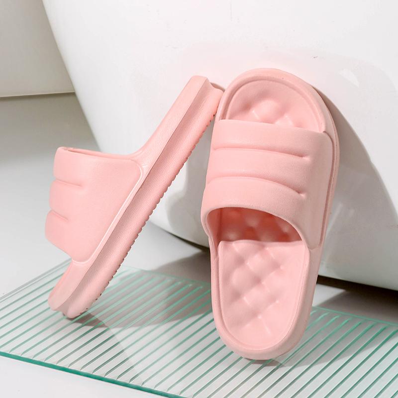 Rimocy Damen Dicke Plateau Hausschuhe Zuhause Innen Badezimmer Weiche Rutschfeste Pantoletten Frau 2022 Cloud Sandalen Sommer Strand Flip Flops 36-37 rosa von Joom DACH