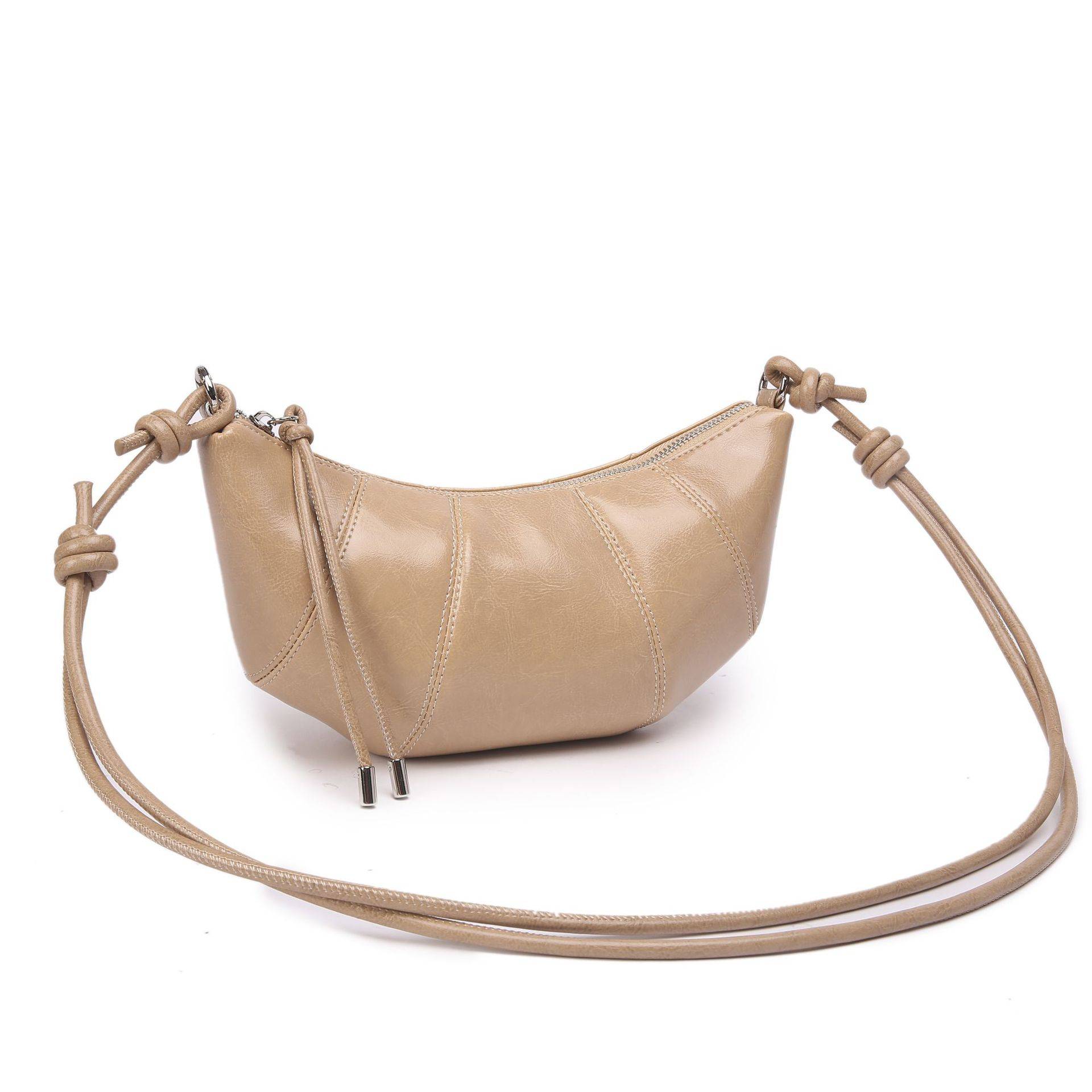 Rindsleder, Damen Schulter-Umhängetasche, Horn Vielseitige Wechsel-Shell Modetasche Handtasche Weiches Leder apricot von Joom DACH