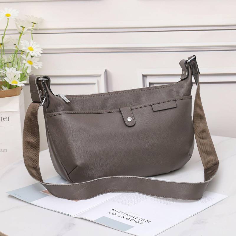 Rindsleder Dame, Ein Schulter Crossbody Einfache Mode Tasche, Mädchen Muscheltasche Mehrfachtasche Knödeltasche Große Kapazität graue von Joom DACH