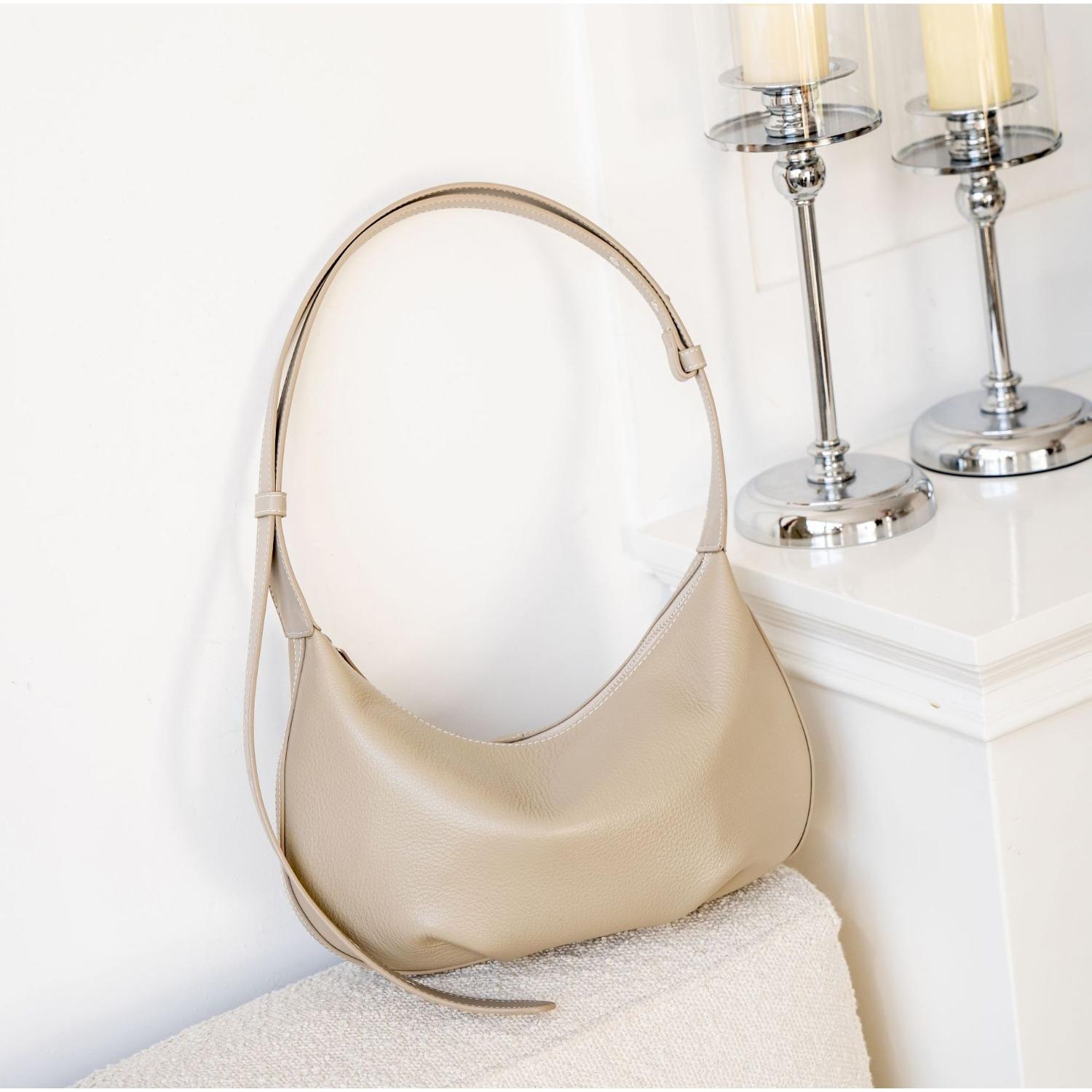 Rindsleder Damen Einzelne Schulter Umhängetasche Einfach Mehrfachfach Knödeltasche Große Kapazität Hübsches Mädchen Tante Muttertasche von Joom DACH