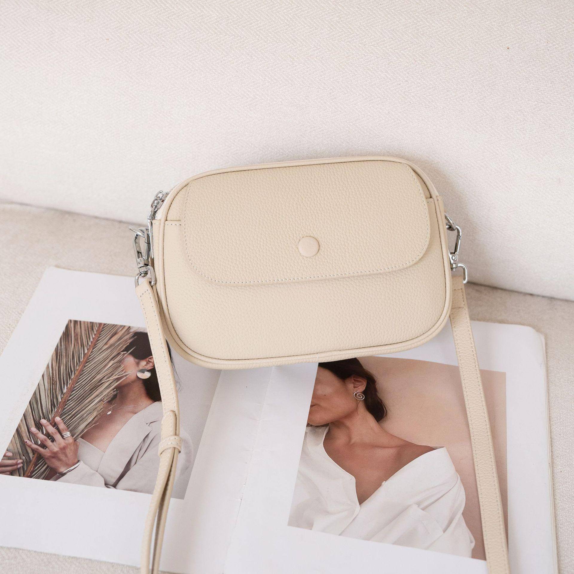 Rindsleder Neue Lässige Damen Schulter Explosive Kleine Tasche Vielseitige Kleine Frische Damen Handy Wechselgeldtasche Echtes Leder weiß von Joom DACH