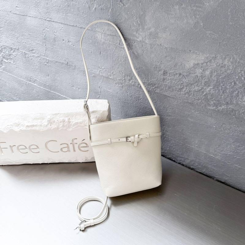 Rindsleder Nische Luxustasche Damenhandtasche Handgriff Kartenetui Schlichte Damen Handy Wechsel Eimerbeutel weiß von Joom DACH