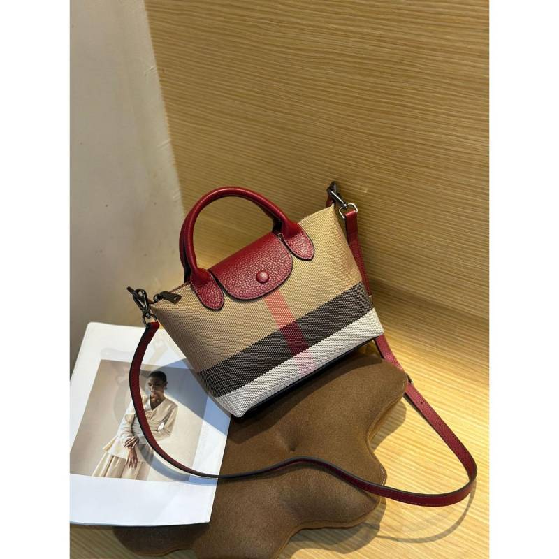 Rindsleder Nische Vielseitige Damen Tasche Schulter Umhängetasche Einfache und Modische Karomuster Damen Tasche Kleine Muscheltasche bordeaux von Joom DACH