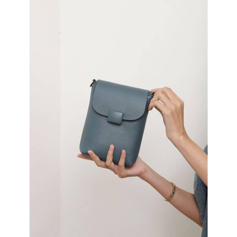 Rindsleder Schulter Damen Tasche Damen Messenger Ledertasche Praktische Vielseitige Tasche Leder Handy Wechselgeldtasche meer-blaue von Joom DACH