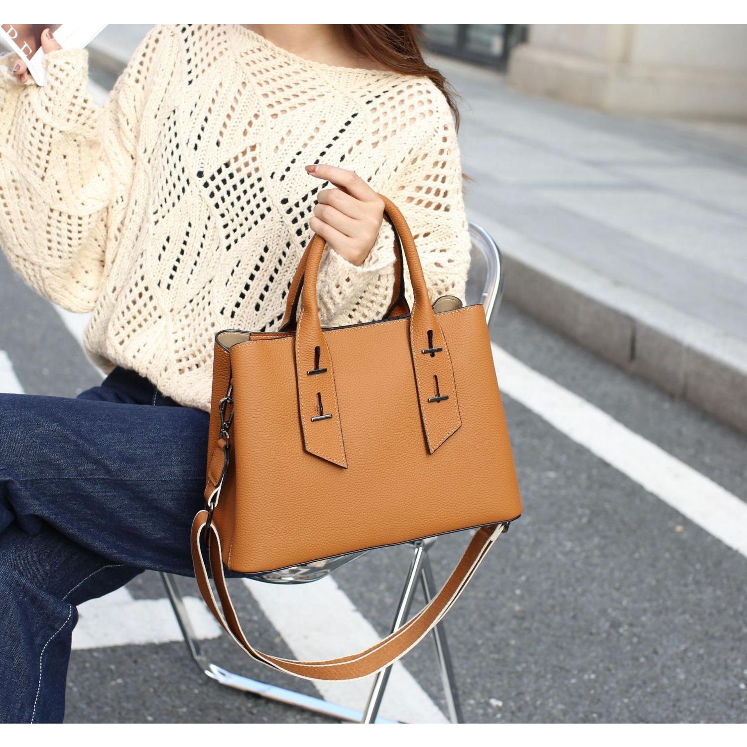 Rindsleder Tasche Umhängetasche Quadratische Tasche, Beliebte Mode Kontrastfarben Nische Damen Einzelne Schulter Praktisch Tragbar von Joom DACH