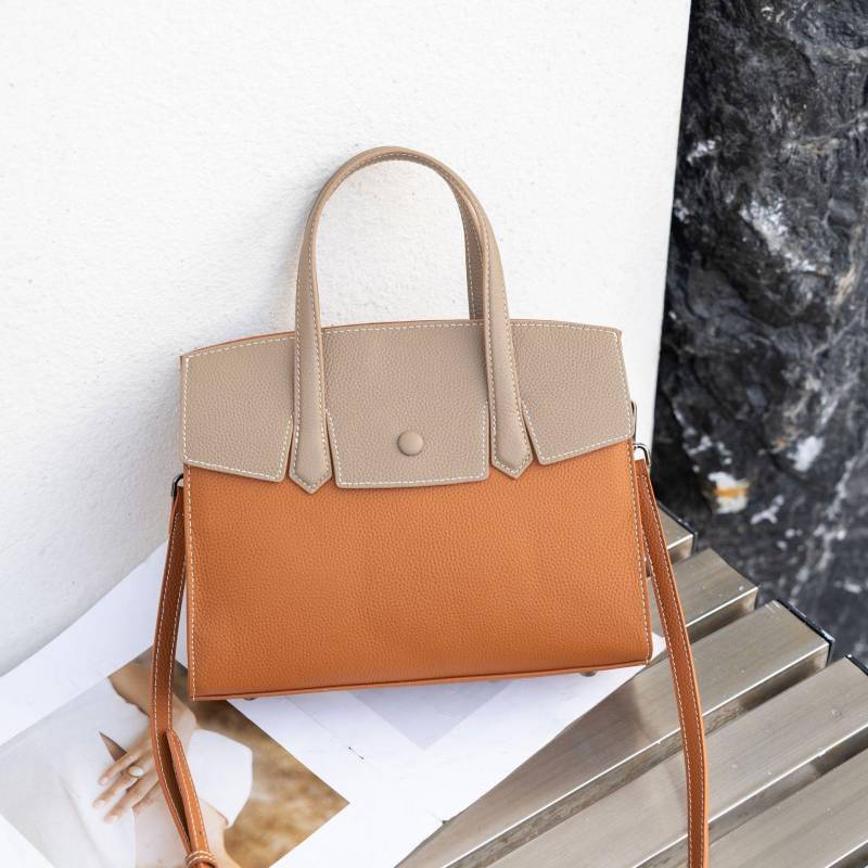 Rindsleder Tasche Umhängetasche Quadratische Tasche, Beliebte Mode Kontrastfarben Nische Damen Einzelne Schulter Praktisch Tragbar von Joom DACH