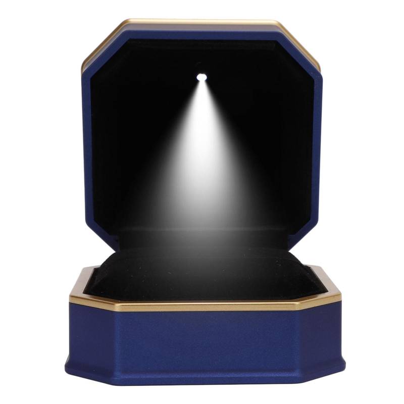 Ring Geschenkbox mit LED-Licht Mattes Finish Luxuriöses Beleuchtetes Schmuck-Display Ringbox für Hochzeit von Joom DACH