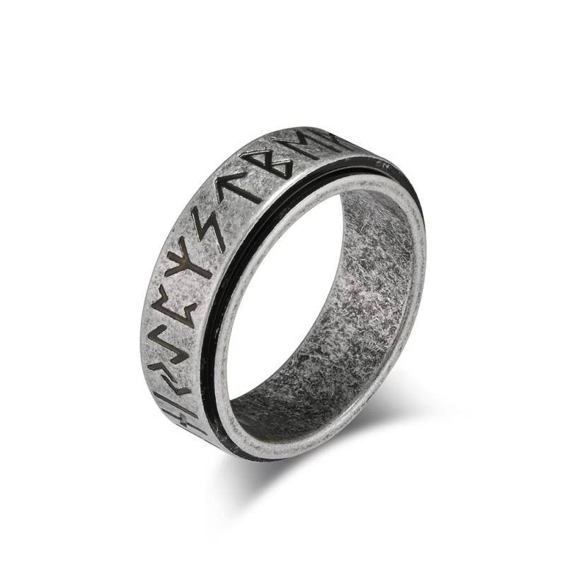 Ring aus Titanstahl mit skandinavischem Wikinger-Text, Spinning Relief, Stressabbau, für Männer und Frauen, neutraler Hip-Hop-Stapelschmuck, einfache Paarringe 11# Ring aus Titanstahl mit skandinavischem Wikinger-Text, Spinning Relief, Stressabbau, für Männer und Frauen, neutraler Hip-Hop-Stapelschmuck, einfache Paarringe 11# von Joom DACH