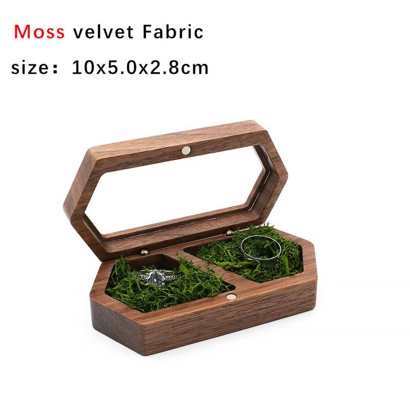 Ringbox Schmuckaufbewahrung Verlobungsring Hochzeitszeremonie Ring Personalisierbarer Antragsring Rustikales Hochzeitsgeschenk für Mädchen Walnussholz von Joom DACH