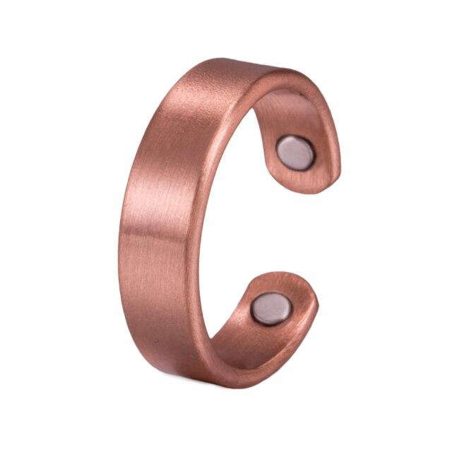 Ringe aus reinem Kupfer, magnetische Gesundheitsenergie, offene Manschette, verstellbarer Ring für Frauen und Männer, Eheringe, 6 mm, minimalistischer Schmuck Resizable von Joom DACH
