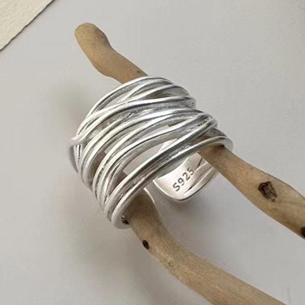 Ringe für Damen Mode Geometrisch Handgefertigt Unregelmäßig Interware Linien Ring Party Weihnachtsgeschenk von Joom DACH