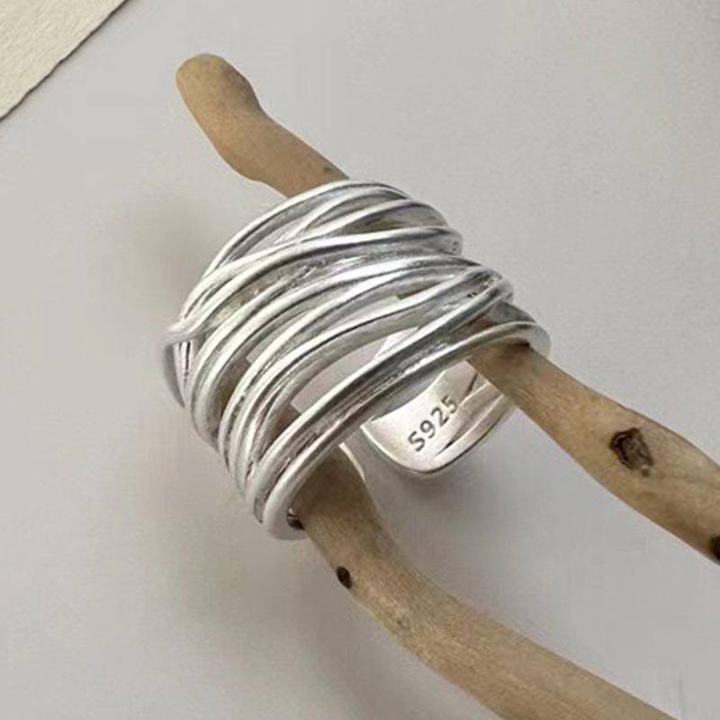 Ringe für Damen Mode Geometrisch Handgefertigt Unregelmäßig Interware Linien Ring Party Weihnachtsgeschenk von Joom DACH