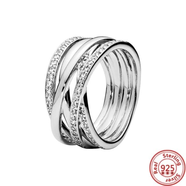 Ringe im Silberfarbenen Stil Blume Feder Perlen Herz Mond Funkelnde Ringe Frauen Europa 925 Silber 7 von Joom DACH