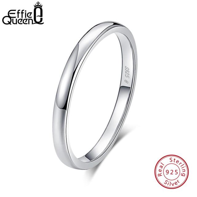 Rinntin 925 Sterling Silber Damen-Fingerringe, poliert, rund, schlicht, Ehering, Verlobung, weiblich, Schmuck, kostenlos gravierbar 8 von Joom DACH