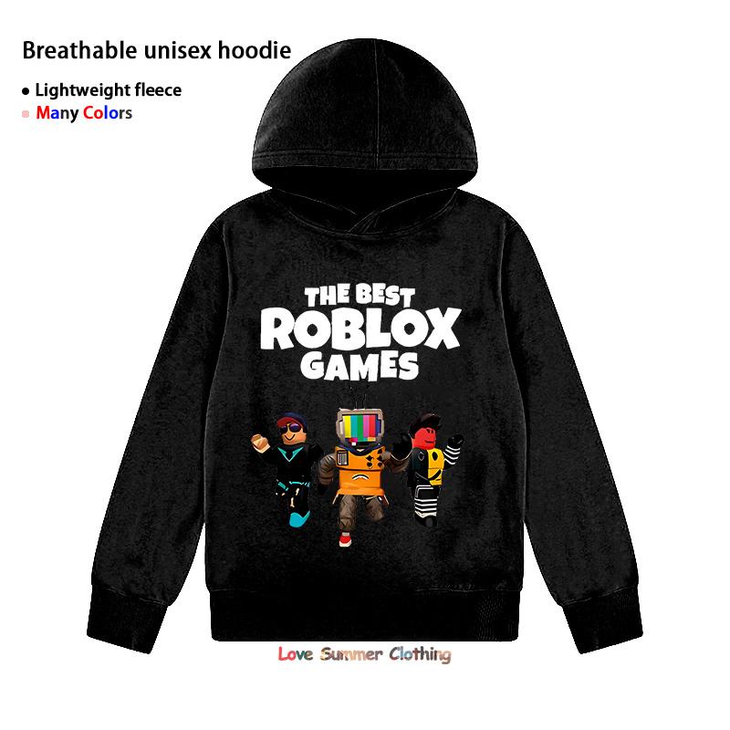 Roblox Jungen Hoodie Trainingsanzug Alter 4-14 HD Druck Herbst Neuheiten Geschlecht Dünnes Fleece Hoodie Set Lässig Unisex Trainingsanzug Polyester 140 von Joom DACH
