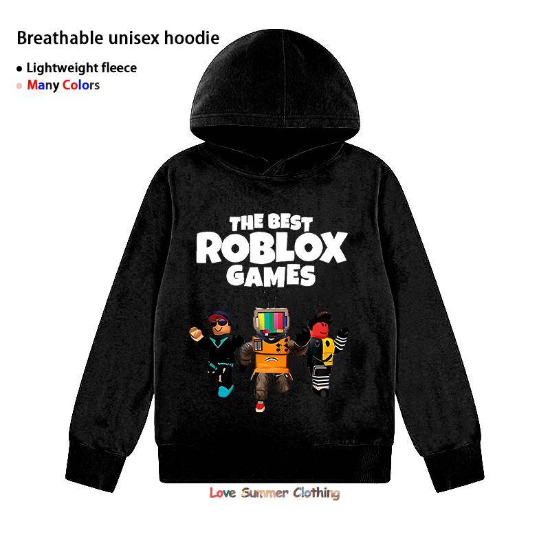 Roblox Jungen Hoodie Trainingsanzug Alter 4-14 HD Druck Herbst Neuheiten Geschlecht Dünnes Fleece Hoodie Set Lässig Unisex Trainingsanzug Polyester 140 von Joom DACH