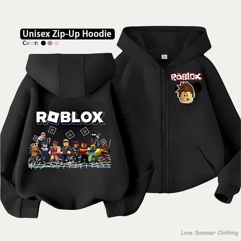 Roblox Kinder Zip-Hoodie für Kinder im Alter von 4-14 Jahren Mehrere Musteroptionen Unisex Leichte Zip-Jacke HD-Druck Leicht zu tragen Sportlicher und lässiger Stil Polyester 130 von Joom DACH