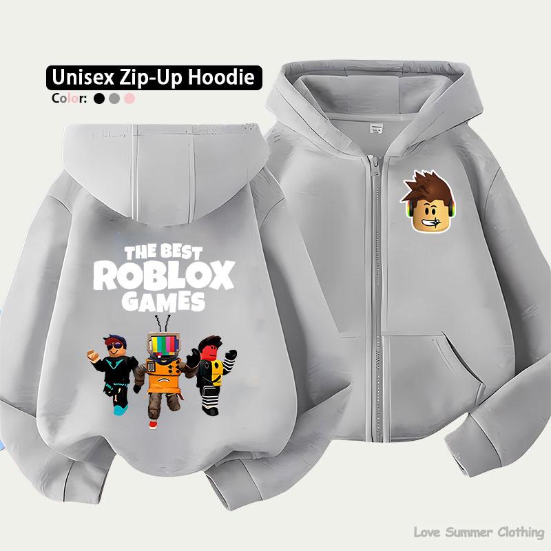 Roblox Kinder Zip-Hoodie für Kinder im Alter von 4-14 Jahren Mehrere Musteroptionen Unisex Leichte Zip-Jacke HD-Druck Leicht zu tragen Sportlicher und lässiger Stil Polyester 130 von Joom DACH