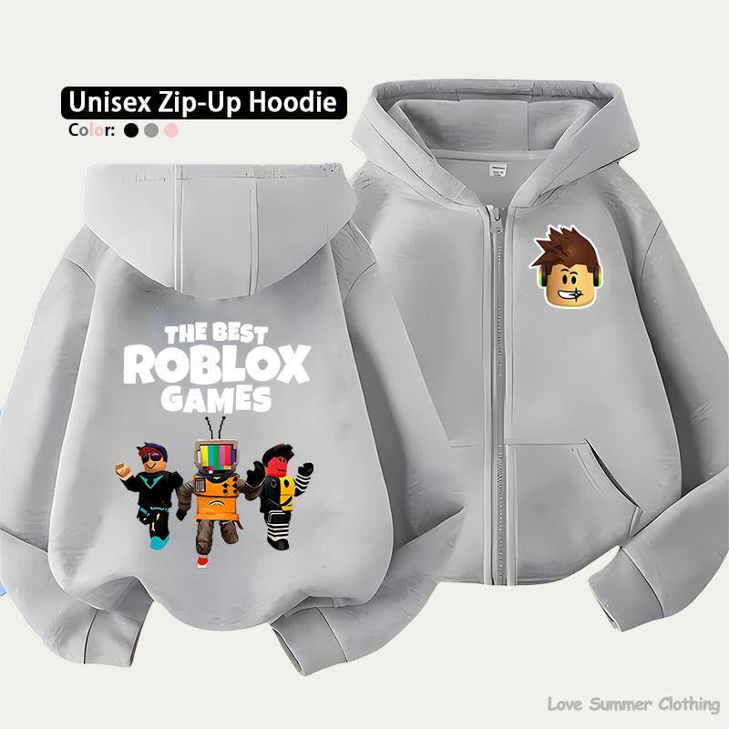 Roblox Kinder Zip-Hoodie für Kinder im Alter von 4-14 Jahren Mehrere Musteroptionen Unisex Leichte Zip-Jacke HD-Druck Leicht zu tragen Sportlicher und lässiger Stil Polyester 130 von Joom DACH
