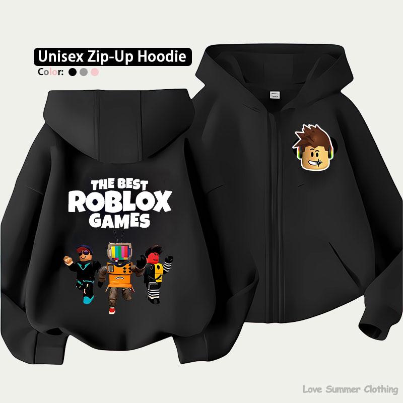 Roblox Kinder Zip-Hoodie für Kinder im Alter von 4-14 Jahren Mehrere Musteroptionen Unisex Leichte Zip-Jacke HD-Druck Leicht zu tragen Sportlicher und lässiger Stil Polyester 140 von Joom DACH