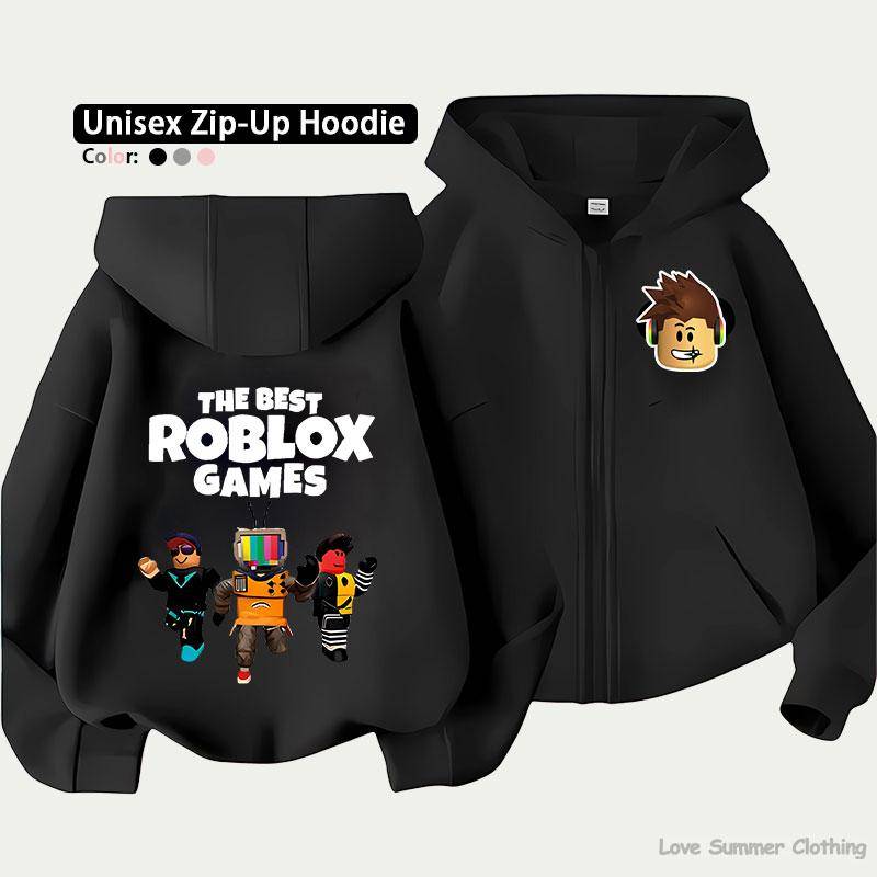 Roblox Kinder Zip-Hoodie für Kinder im Alter von 4-14 Jahren Mehrere Musteroptionen Unisex Leichte Zip-Jacke HD-Druck Leicht zu tragen Sportlicher und lässiger Stil Polyester 140 von Joom DACH