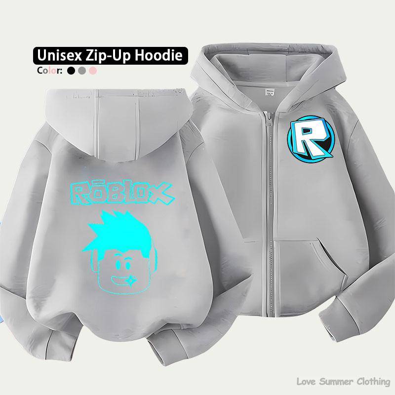 Roblox Kinder Zip-Hoodie für Kinder im Alter von 4-14 Jahren Mehrere Musteroptionen Unisex Leichte Zip-Jacke HD-Druck Leicht zu tragen Sportlicher und lässiger Stil Polyester 140 von Joom DACH