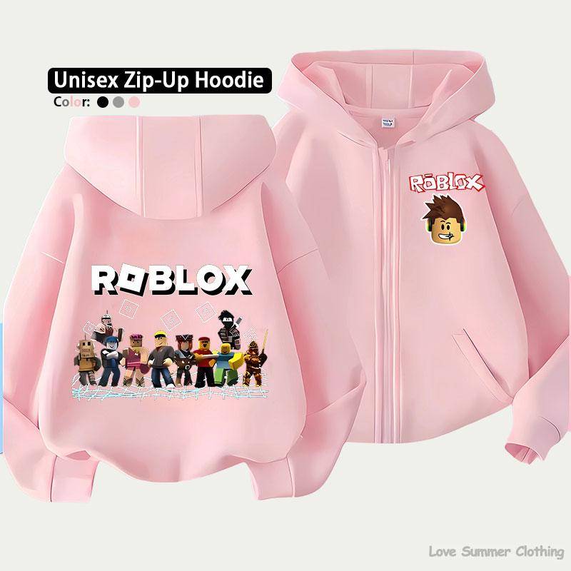 Roblox Kinder Zip-Hoodie für Kinder im Alter von 4-14 Jahren Mehrere Musteroptionen Unisex Leichte Zip-Jacke HD-Druck Leicht zu tragen Sportlicher und lässiger Stil Polyester 140 von Joom DACH