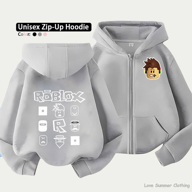 Roblox Kinder Zip-Hoodie für Kinder im Alter von 4-14 Jahren Mehrere Musteroptionen Unisex Leichte Zip-Jacke HD-Druck Leicht zu tragen Sportlicher und lässiger Stil Polyester 140 von Joom DACH