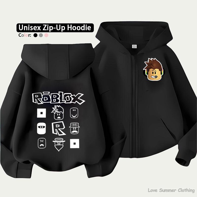 Roblox Kinder Zip-Hoodie für Kinder im Alter von 4-14 Jahren Mehrere Musteroptionen Unisex Leichte Zip-Jacke HD-Druck Leicht zu tragen Sportlicher und lässiger Stil Polyester 160 von Joom DACH