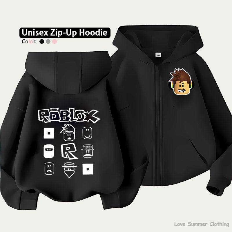 Roblox Kinder Zip-Hoodie für Kinder im Alter von 4-14 Jahren Mehrere Musteroptionen Unisex Leichte Zip-Jacke HD-Druck Leicht zu tragen Sportlicher und lässiger Stil Polyester 160 von Joom DACH