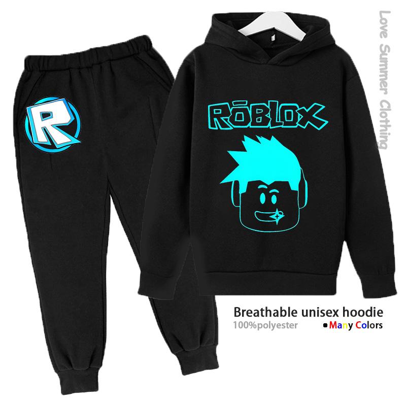 Roblox Unisex Trainingsanzug für Kinder HD-Druck Polyester Sweatpants Neu 2025 Herbst Passendes Set Jungen Sweatshirt Jogger-Set Alltagskleidung Viele Farben Lässig 130 von Joom DACH