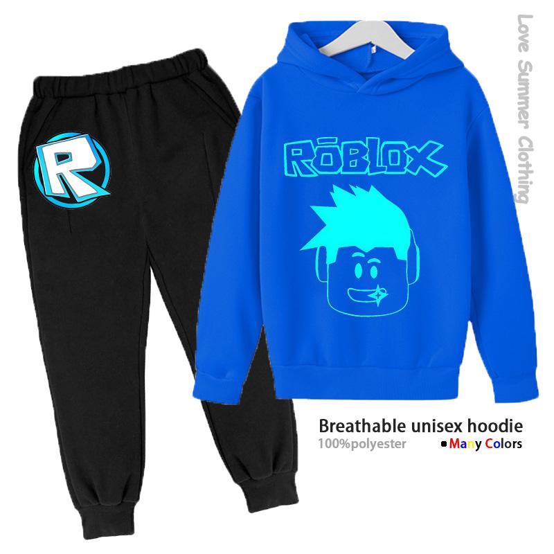 Roblox Unisex Trainingsanzug für Kinder HD-Druck Polyester Sweatpants Neu 2025 Herbst Passendes Set Jungen Sweatshirt Jogger-Set Alltagskleidung Viele Farben Lässig 140 von Joom DACH