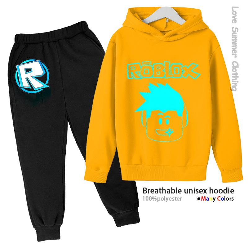 Roblox Unisex Trainingsanzug für Kinder HD-Druck Polyester Sweatpants Neu 2025 Herbst Passendes Set Jungen Sweatshirt Jogger-Set Alltagskleidung Viele Farben Lässig 150 von Joom DACH