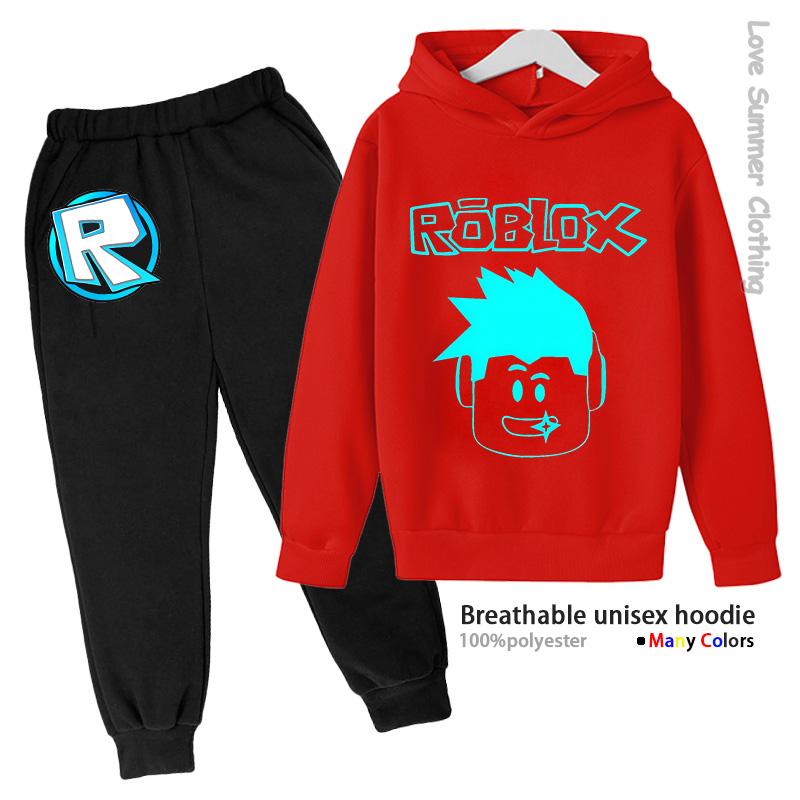 Roblox Unisex Trainingsanzug für Kinder HD-Druck Polyester Sweatpants Neu 2025 Herbst Passendes Set Jungen Sweatshirt Jogger-Set Alltagskleidung Viele Farben Lässig 150 von Joom DACH