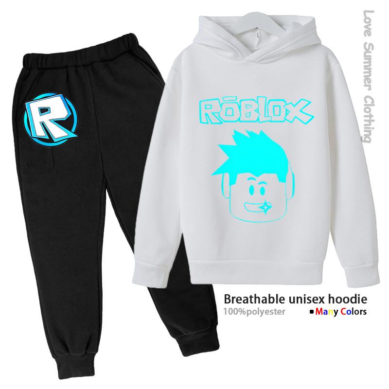 Roblox Unisex Trainingsanzug für Kinder HD-Druck Polyester Sweatpants Neu 2025 Herbst Passendes Set Jungen Sweatshirt Jogger-Set Alltagskleidung Viele Farben Lässig 160 von Joom DACH